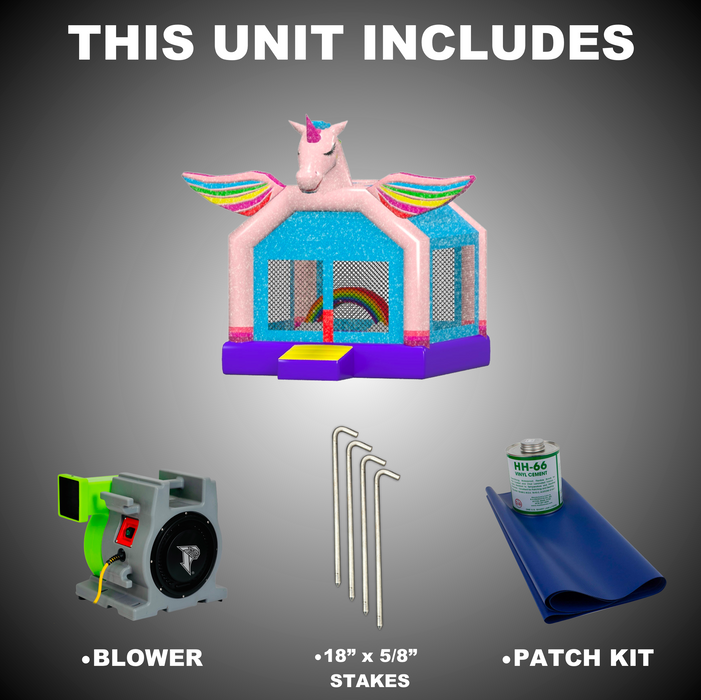B-102 13' x 13' Unicorn Bounce House