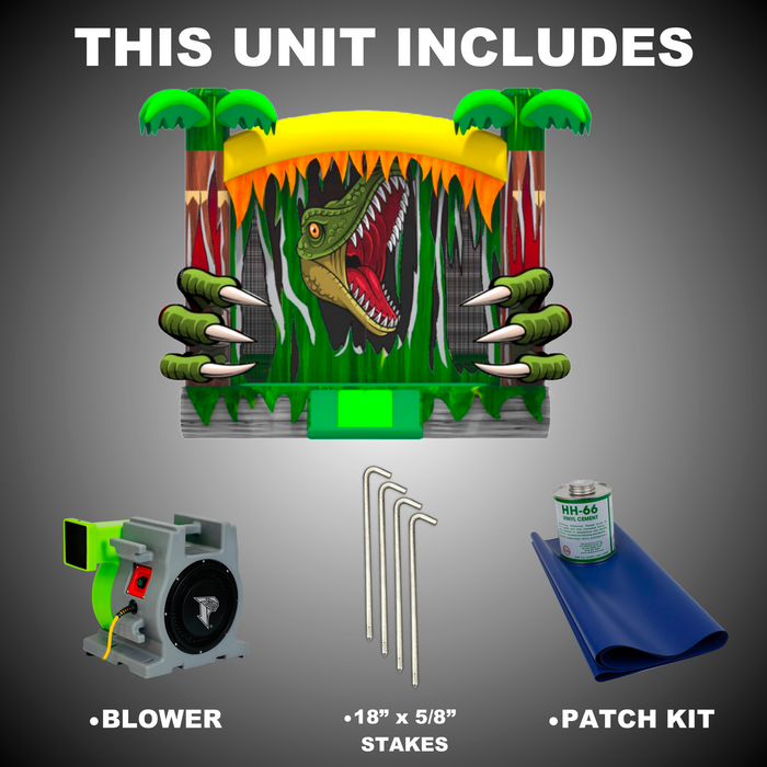 B-104 13' x 13' Tropical Dino Bounce House