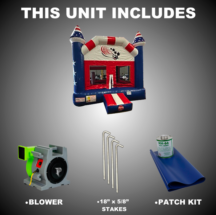 B-130 13'x13' Patriot Bounce House