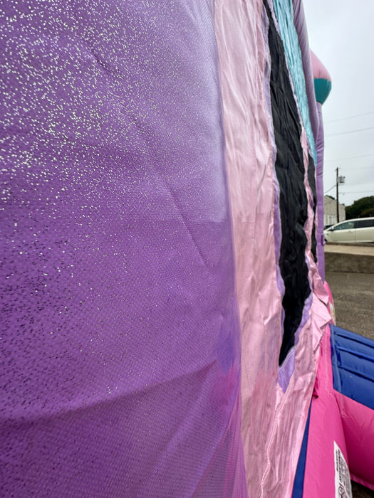 B-113 13' x 13' Pink Sparkle Castle Bounce House