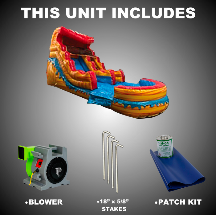 S-301 14' Fire Wave Slide
