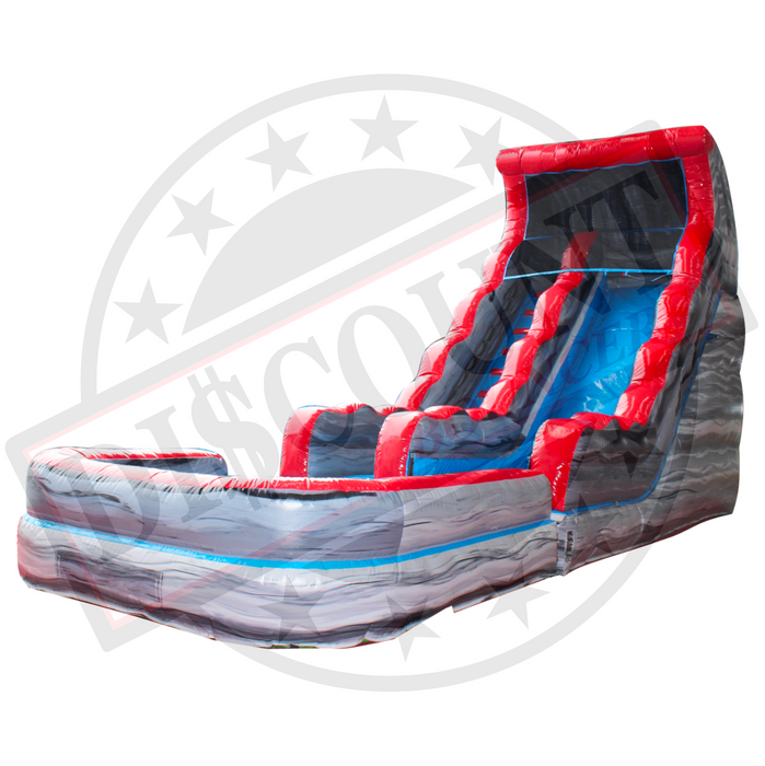 S-308 18' Grey Marble Wet-Dry Slide