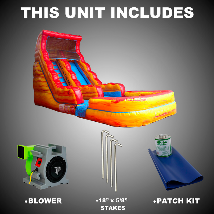 S-310 18' Fire Marble Wet-Dry Slide W-Pool