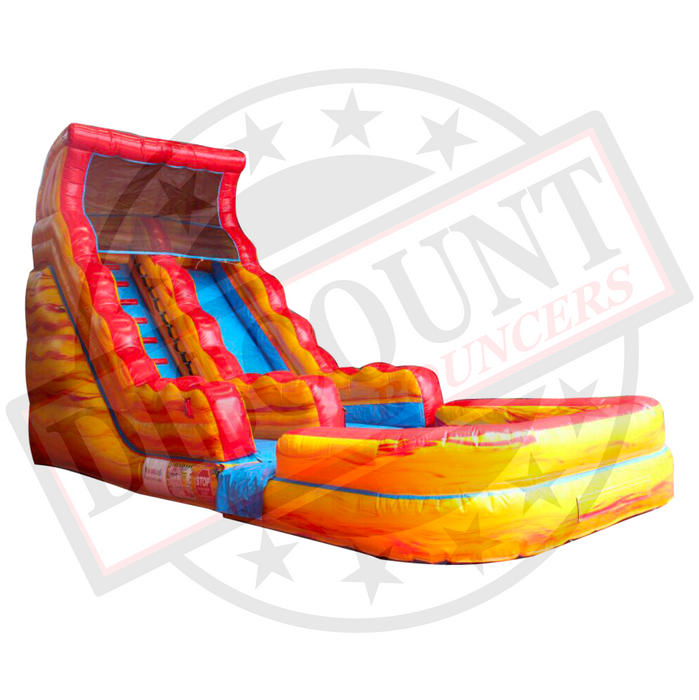 S-310 18' Fire Marble Wet-Dry Slide W-Pool