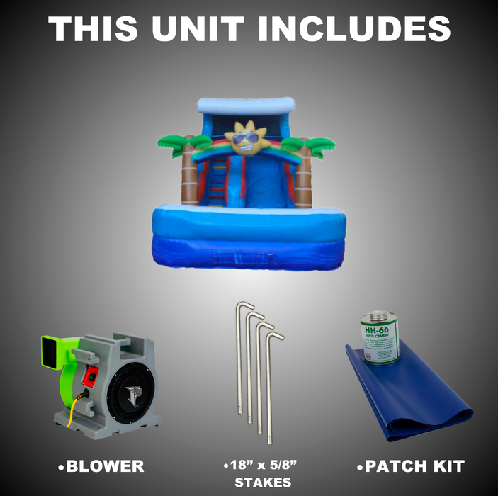S-313 18' Tropical sun Wet-Dry Slide W-Pool