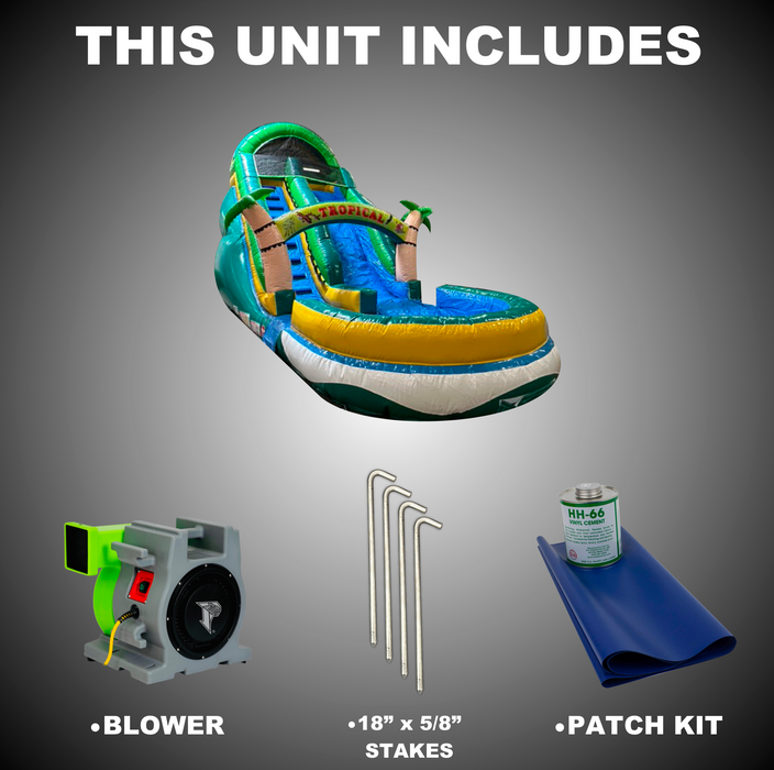 S-314 18' Tropical Wet-Dry Slide W-Pool