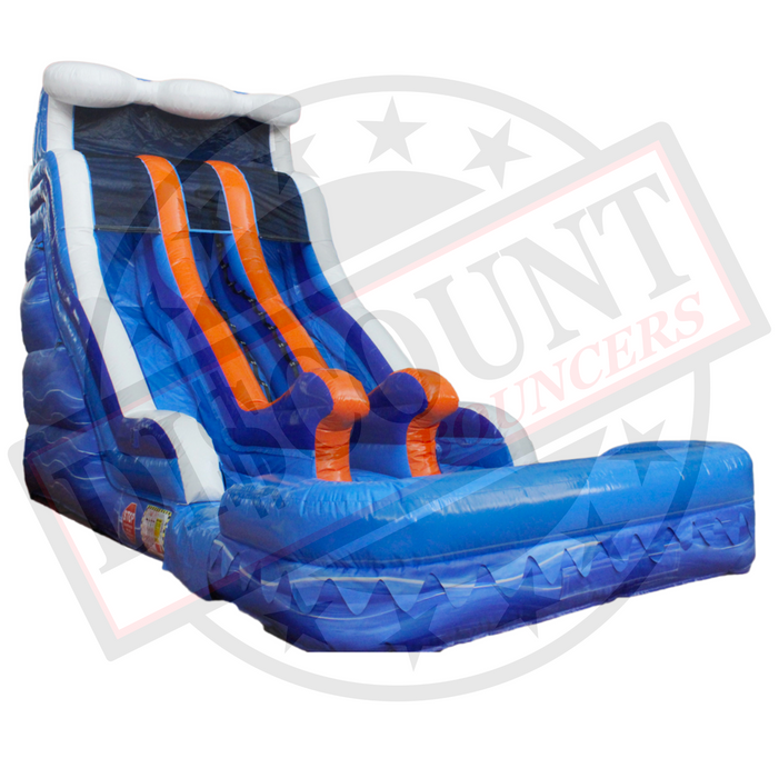 S-319 18' Blue Marble Dual Lane Wet/Dry Slide