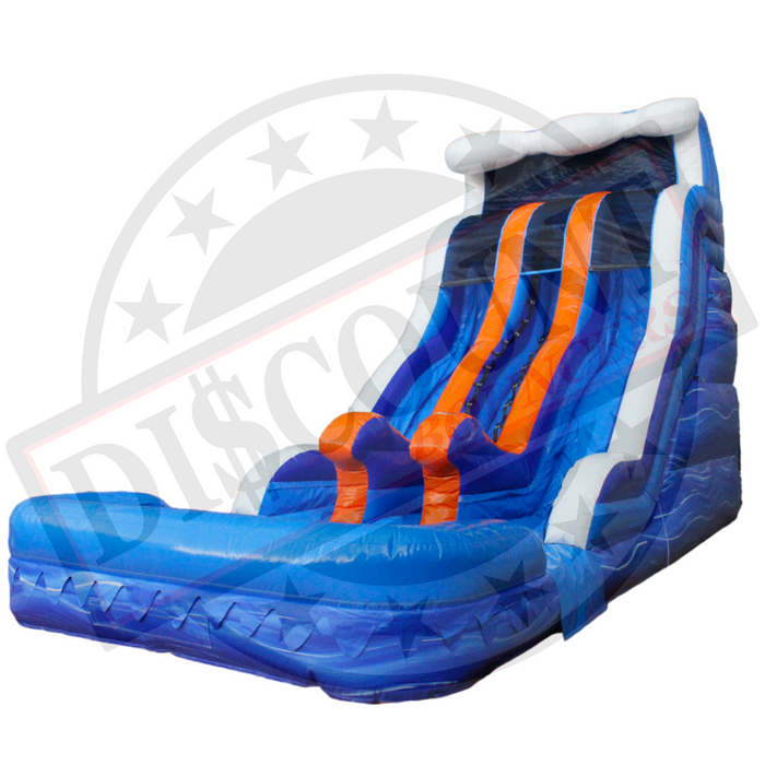 S-319 18' Blue Marble Dual Lane Wet/Dry Slide