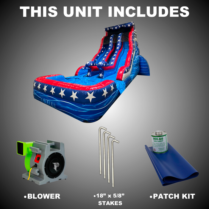 S-320 18' Patriot Dual Lane Wet/Dry Slide