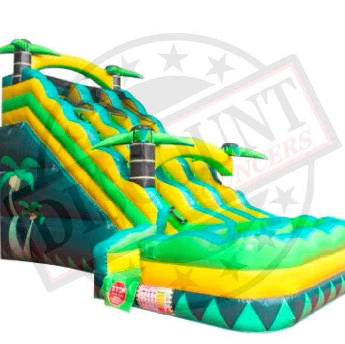 S-324 18' Double Lane Tropical Turn Wet-Dry Slide